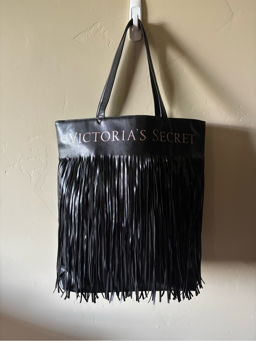 VICTORIA’S SECRET Black Fringe Tote Bag